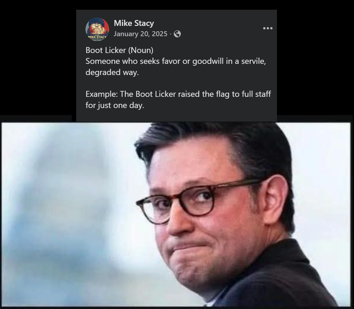 Use of 'bootlicker' term